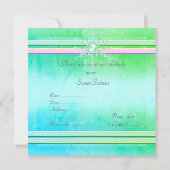 16 . GEBURTSTAG INVITATION Hellgrünes Kristall Einladung (Rückseite)