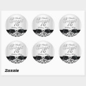 16 . Geburtstag Jewel Bow & Lace Silver Sticker (Blatt)