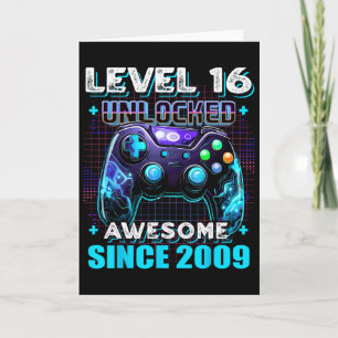 16. Geburtstag Junge Level 16 Gamer 16-jähriges Vi Karte