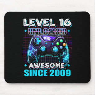 16. Geburtstag Junge Level 16 Gamer 16-jähriges Vi Mousepad