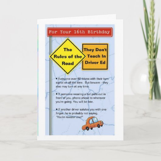 16. Geburtstag Karte (Vorderseite)