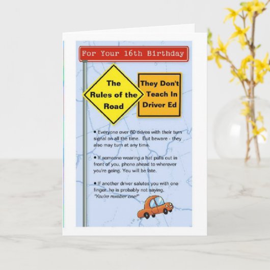 16. Geburtstag Karte (Gelbe Blume)