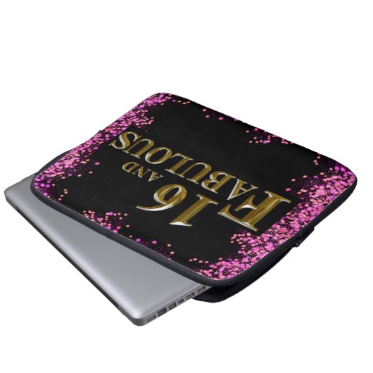 16. Geburtstag Laptopschutzhülle (Vorne Knopf)