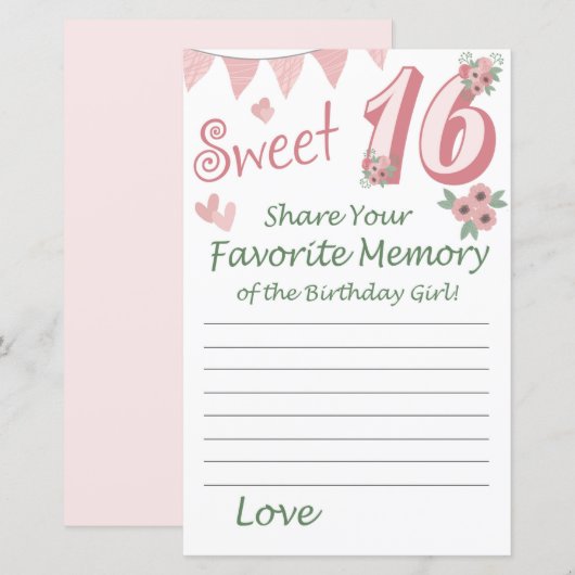 16. Geburtstag Lieblingsgedächtnis des Geburtstags (Vorne/Hinten)