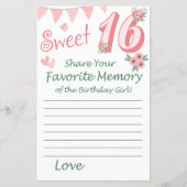 16. Geburtstag Lieblingsgedächtnis des Geburtstags (Vorderseite)