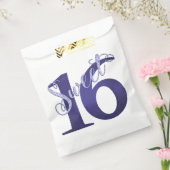 16. Geburtstag | Lila Aquarellgrunge und Glitzer Geschenktütchen (Versiegelt)