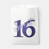 16. Geburtstag | Lila Aquarellgrunge und Glitzer Geschenktütchen (Vorderseite)