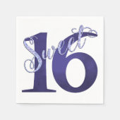 16. Geburtstag | Lila Aquarellgrunge und Glitzer Serviette (Vorderseite)