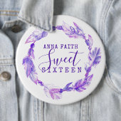 16 . Geburtstag lila Federperlen Button (Beispiel)