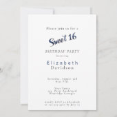 16 . Geburtstag Lila Kleid Rosa Floral Einladung (Rückseite)