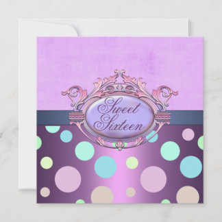16 . Geburtstag Lila Polka Dot Birthday Einladung