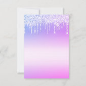 16 . Geburtstag lila rosa TropfGlitzer Einladung (Rückseite)
