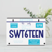 16. Geburtstag | Lizenz | Einladung zum 16. Geburt (Stehend Vorderseite)