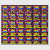 16. Geburtstag: Loving Hearts Pattern, Regenbogen  Geschenkpapier (Flach)