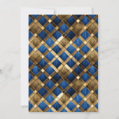 16 . Geburtstag Masquerade Blue Gold ID1032 Einladung (Rückseite)