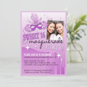 16 . GEBURTSTAG MASQUERADE INVITATION EINLADUNG (Stehend Vorderseite)