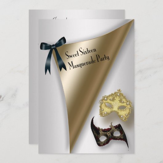 16 . Geburtstag Masquerade Party Einladung (Vorne/Hinten)