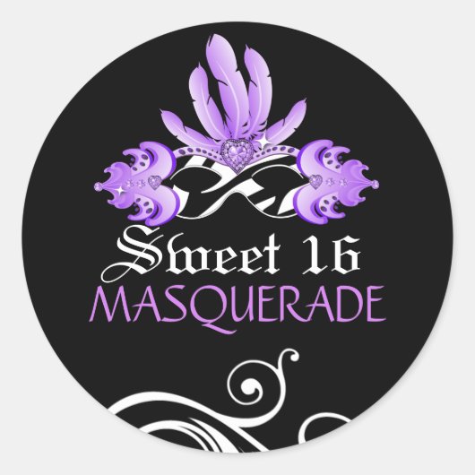 16 . Geburtstag Masquerade Sticker (Vorderseite)