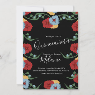 16 . Geburtstag Mexican Fiesta Floral CoIorful Einladung