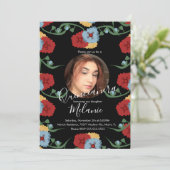 16 . Geburtstag Mexican Fiesta Floral Foto Einladung (Stehend Vorderseite)