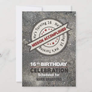 16. Geburtstag, Mission erfüllt, Einladung