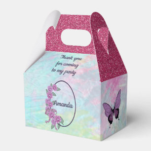 16 . Geburtstag mit Platterbsen und Schmetterling Geschenkschachtel