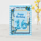 16. Geburtstag mit Scrapbook-Effekt Karte (Gelbe Blume)