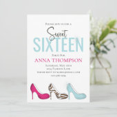 16 . Geburtstag Modern Glam Girly Birthday Einladung (Stehend Vorderseite)