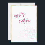 16 . Geburtstag Modern Script Imitate Gold Fossil  Einladung<br><div class="desc">16 . Geburtstag Modern Script Imitats Gold Foil Pink Geburtstag Einladung Melde mich für notwendige Anpassungen</div>