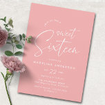 16 . Geburtstag | Modernes Girly Pink 16. Geburtst Einladung<br><div class="desc">Einfache und niedliche 16 Einladungen mit "16 . Geburtstag" Text in einem handgeschriebenen Skript-Schriftart. Hellrosa Farbe.</div>