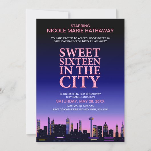 16 . Geburtstag Movie Poster Party Einladung (Vorderseite)