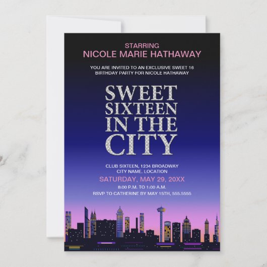 16 . Geburtstag Movie Poster Party Einladung (Vorderseite)