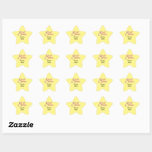 16 . Geburtstag Name and Year Star Stickers (Blatt)