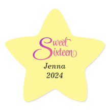 16 . Geburtstag Name and Year Star Stickers