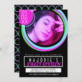 16 . Geburtstag Neon Party Club Style Glow Einladung