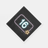 16. Geburtstag Neon Sign On Brick Serviette (Ecke)