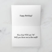 16. GEBURTSTAG-NEUER TREIBER-SPASS KARTE (Innenseite)