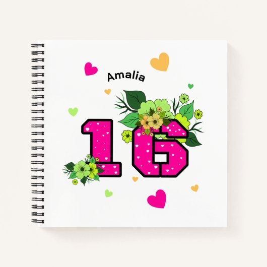 16 . Geburtstag Notizblock (Vorderseite)