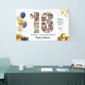 16. Geburtstag Nummer 16 Fotocollage Weiß Gold Banner (Messeveranstaltung)