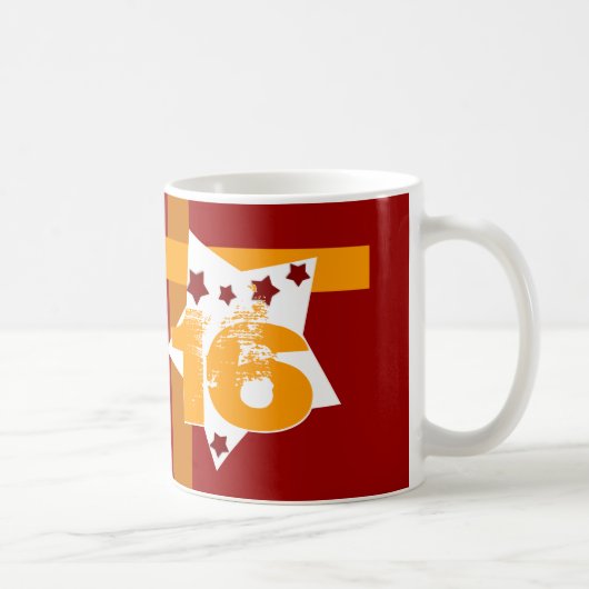 16. Geburtstag oder IRGENDWELCHE Jahr-Sterne V09 Kaffeetasse (Rechts)
