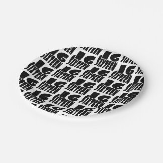 16. Geburtstag Pappteller