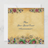 16 GEBURTSTAG PARTY ANTIQUE FLORAL PARCHMENT EINLADUNG (Rückseite)