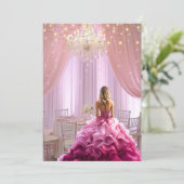 16 . Geburtstag Party Ballroom Sparkling Kronleuch Einladung (Stehend Vorderseite)