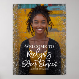 16 . Geburtstag Party Begrüßungszeichen mit Foto Poster