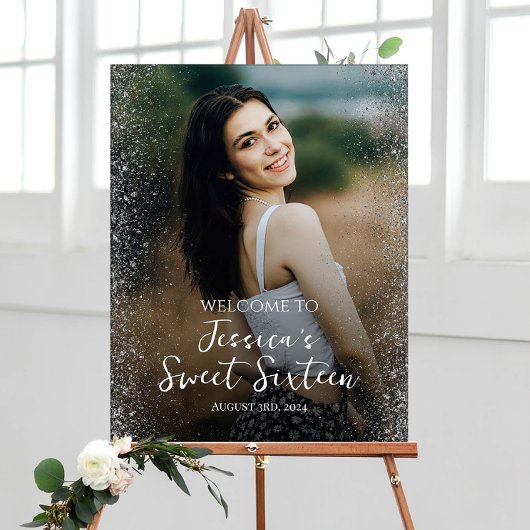 16 . Geburtstag Party Begrüßungszeichen mit Foto Poster