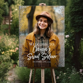 16 . Geburtstag Party Begrüßungszeichen mit Foto Poster