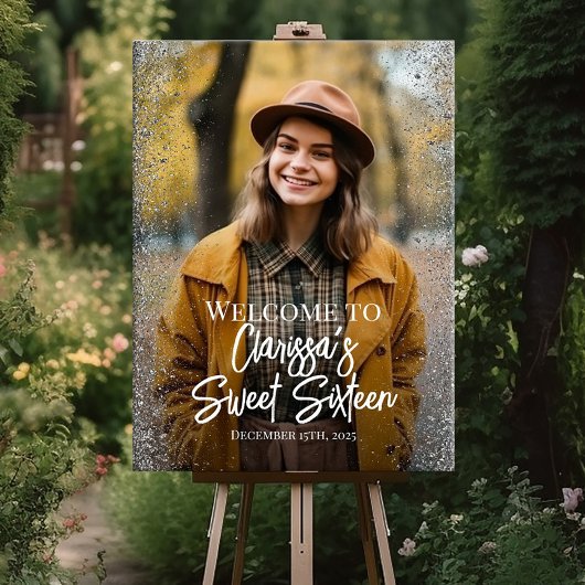 16 . Geburtstag Party Begrüßungszeichen mit Foto Poster