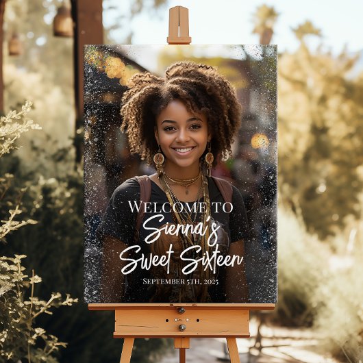 16 . Geburtstag Party Begrüßungszeichen mit Foto Poster