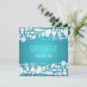 16 . Geburtstag Party Dekoration Blau Einladung (Stehend Vorderseite)