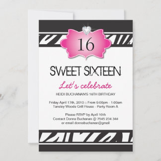 16 . Geburtstag Party Einladung